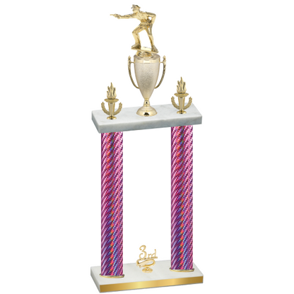 Double Pink Carbon Fiber Third Place Shooter Trophy
