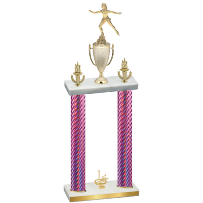 Double Pink Carbon Fiber First Place Skater Trophy