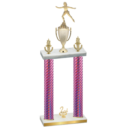 Double Pink Carbon Fiber Second Place Skater Trophy