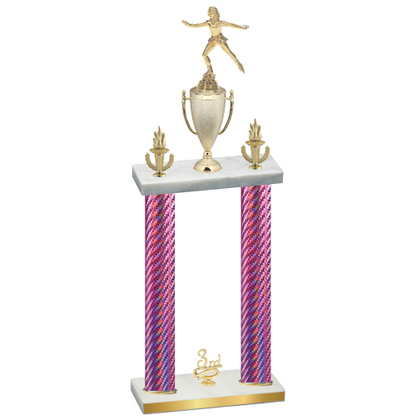 Double Pink Carbon Fiber Third Place Skater Trophy
