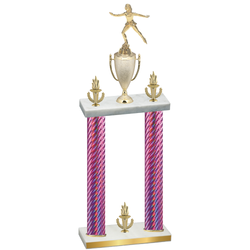 Double Pink Carbon Fiber Victory Skater Trophy