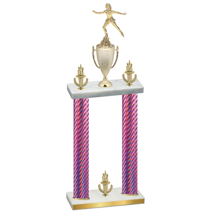 Double Pink Carbon Fiber Victory Skater Trophy