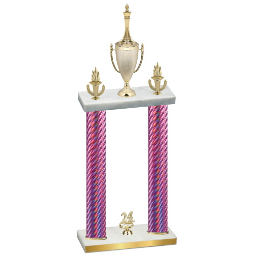 Double Pink Carbon Fiber Year Chess Trophy