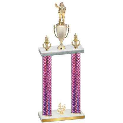 Double Pink Carbon Fiber Fourth Place Holiday Trophy