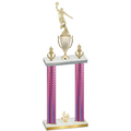 Double Pink Carbon Fiber Fourth Place Basketball Trophy