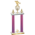 Double Pink Carbon Fiber Fourth Place Fishing Trophy