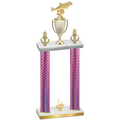 Double Pink Carbon Fiber First Place Fishing Trophy