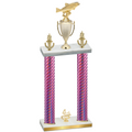 Double Pink Carbon Fiber Fourth Place Fishing Trophy