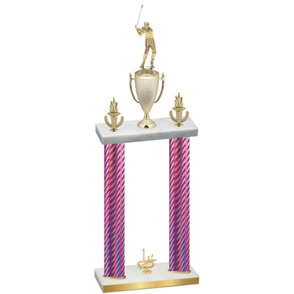 Double Pink Carbon Fiber First Place Golf Trophy