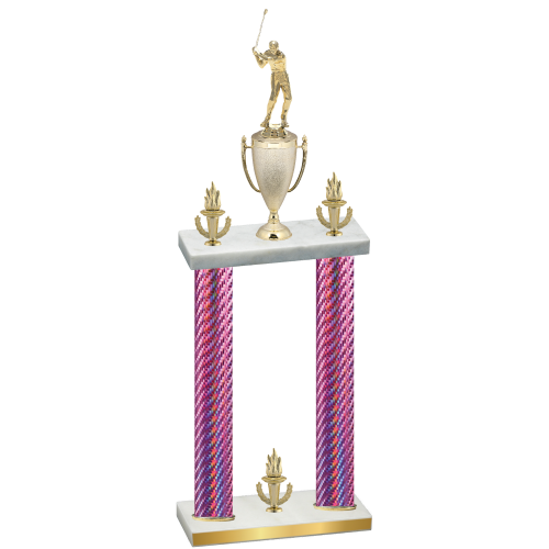 Double Pink Carbon Fiber Victory Golf Trophy