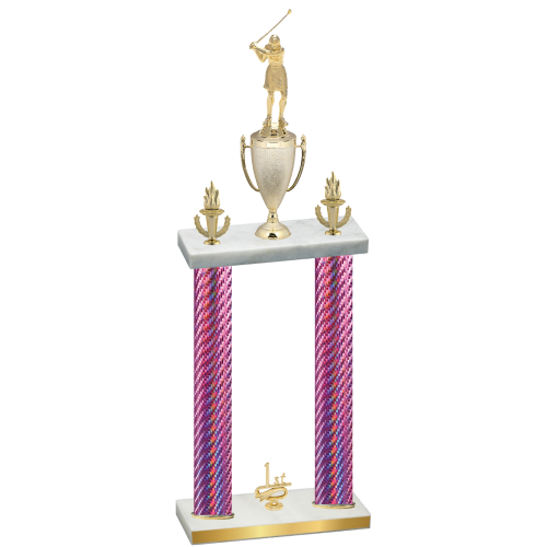 Double Pink Carbon Fiber First Place Golf Trophy