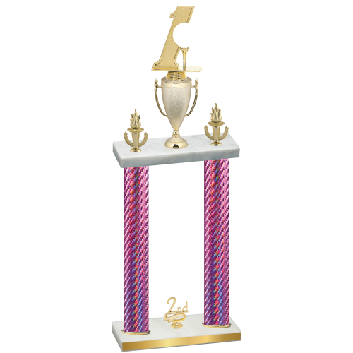 Double Pink Carbon Fiber Second Place Golf Trophy