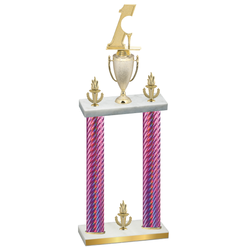 Double Pink Carbon Fiber Victory Golf Trophy