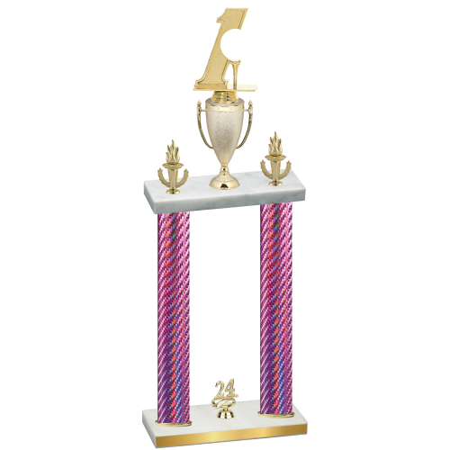 Double Pink Carbon Fiber Year Golf Trophy