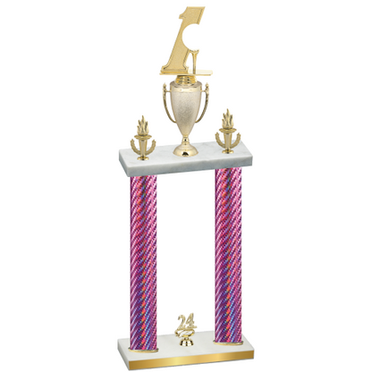 Double Pink Carbon Fiber Year Golf Trophy