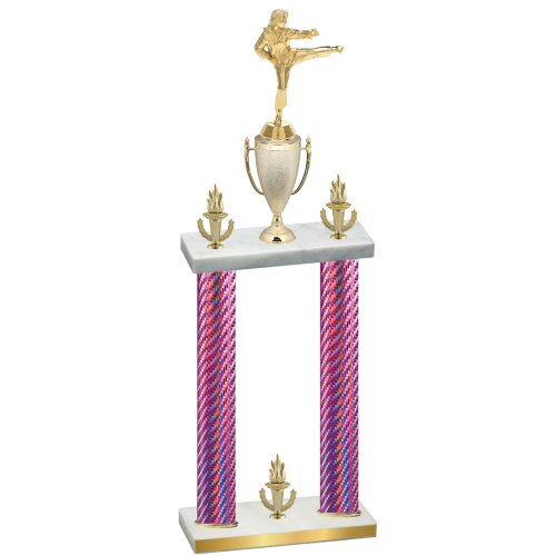 Double Pink Carbon Fiber Victory Karate Trophy