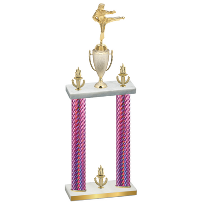 Double Pink Carbon Fiber Victory Karate Trophy