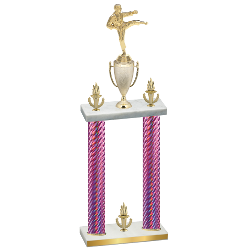 Double Pink Carbon Fiber Victory Karate Trophy