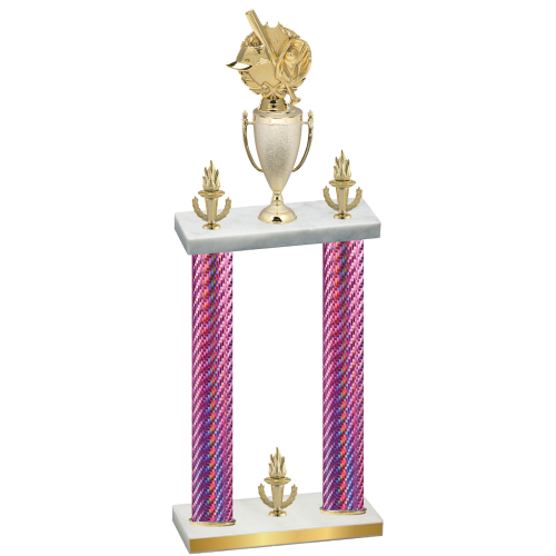 Double Pink Carbon Fiber Victory Baseball Trophy