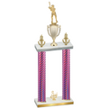 Double Pink Carbon Fiber Third Place Baseball Trophy