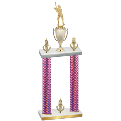 Double Pink Carbon Fiber Victory Baseball Trophy