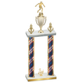 Double Flag USA Third Place Soccer Trophy