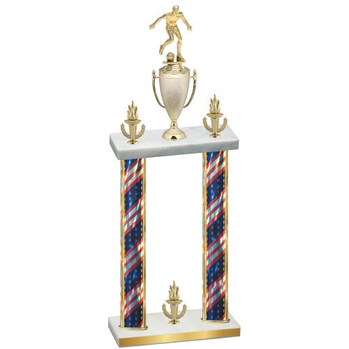 Double Flag USA Victory Soccer Trophy