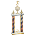 Double Flag USA Second Place Soccer Trophy