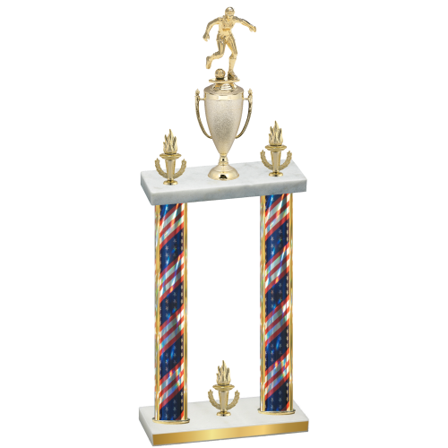Double Flag USA Victory Soccer Trophy
