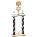 Double Flag USA Second Place Soccer Trophy