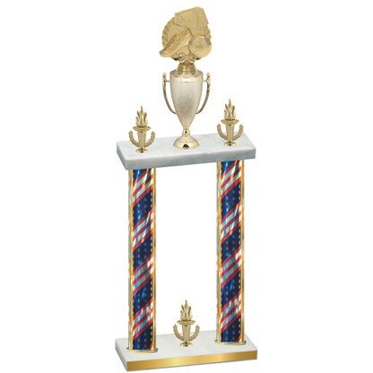 Double Flag USA Victory Soccer Trophy