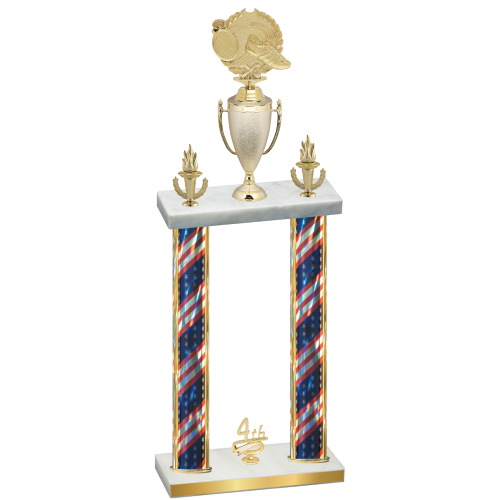 Double Flag USA Fourth Place Running Trophy