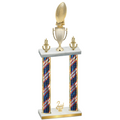 Double Flag USA Second Place Football Trophy