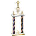 Double Flag USA Third Place Wrestling Trophy