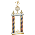 Double Flag USA Fourth Place Bowling Trophy