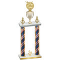 Double Flag USA Fourth Place Bowling Trophy