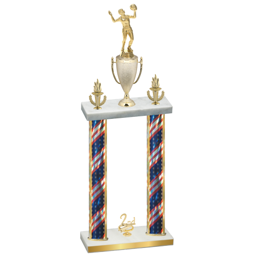Double Flag USA Second Place Volleyball Trophy