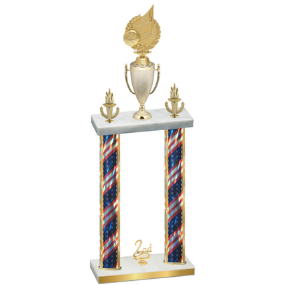 Double Flag USA Second Place Volleyball Trophy