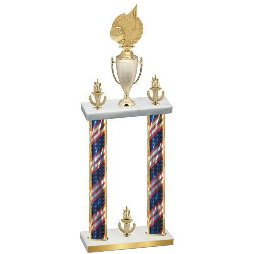 Double Flag USA Victory Volleyball Trophy