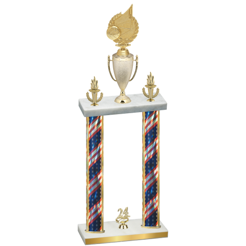Double Flag USA Year Volleyball Trophy