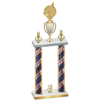 Double Flag USA Year Volleyball Trophy