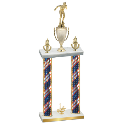 Double Flag USA First Place Swimming Trophy