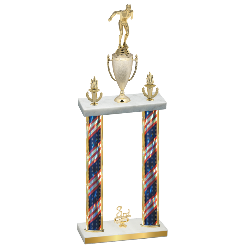 Double Flag USA Third Place Swimming Trophy