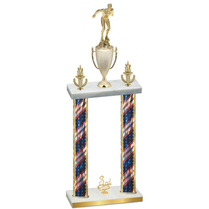 Double Flag USA Third Place Swimming Trophy