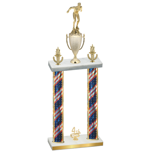 Double Flag USA Fourth Place Swimming Trophy