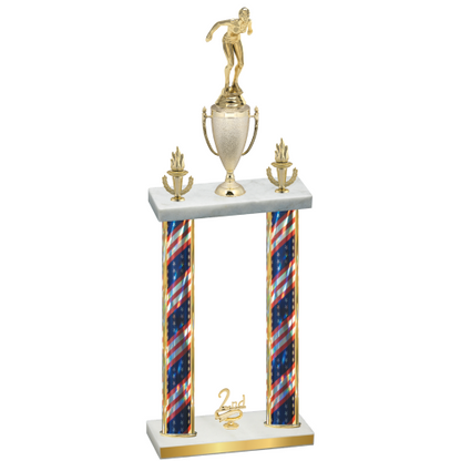 Double Flag USA Second Place Tennis Trophy