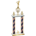 Double Flag USA Third Place Tennis Trophy