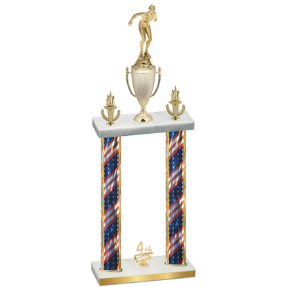 Double Flag USA Fourth Place Tennis Trophy