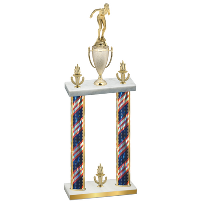 Double Flag USA Victory Tennis Trophy