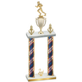 Double Flag USA Second Place Football Trophy